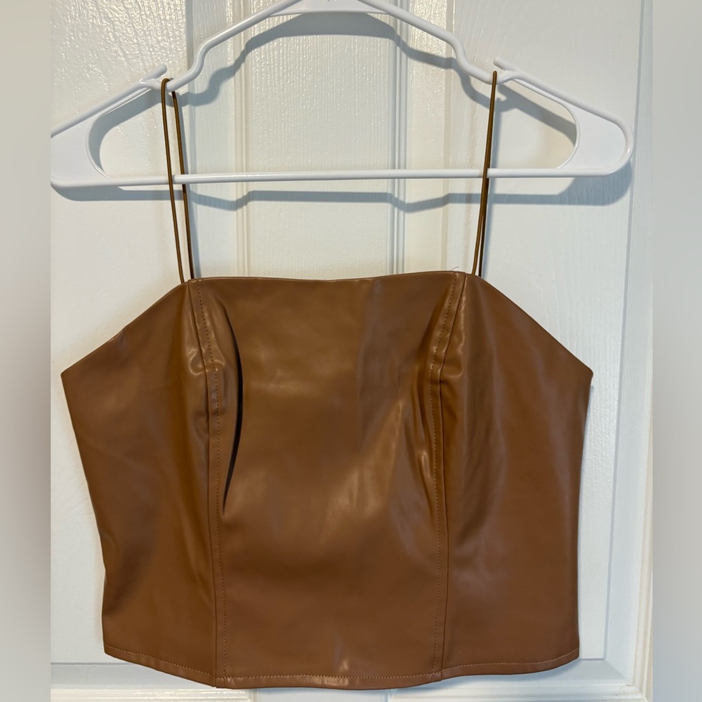 Faux Leather Tank Top